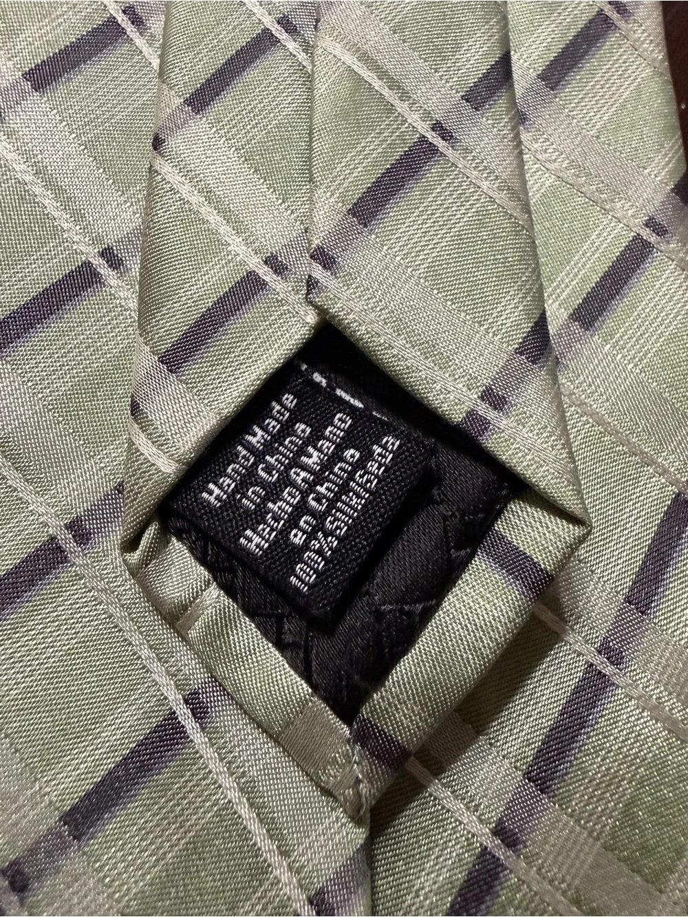 Perry Ellis Blue Geometric & Light Green Plaid Silk Ties